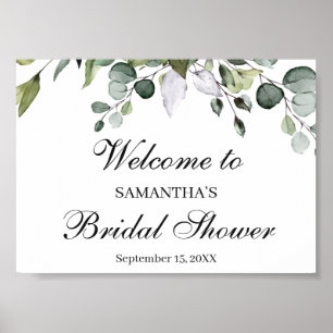 Eucalyptus Bridal Shower Welcome Poster Sign