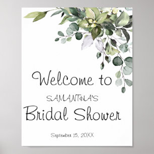 Eucalyptus Bridal Shower Welcome Poster Sign