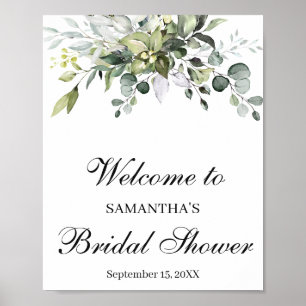 Eucalyptus Bridal Shower Welcome Poster Sign