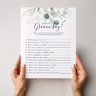 Eucalyptus Bridal Shower What did the Groom Say