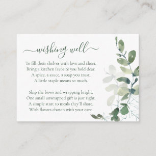Eucalyptus Bridal Shower Wishing Well Gift Enclosure Card