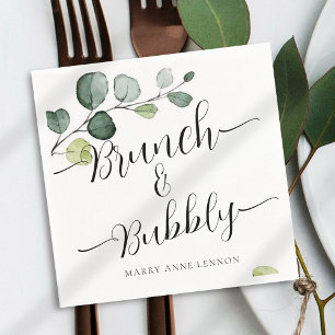 Eucalyptus Brunch and Bubbly Bridal Shower Napkins