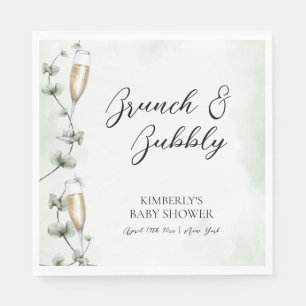 Eucalyptus Brunch Champagne Garden Baby Shower Napkin