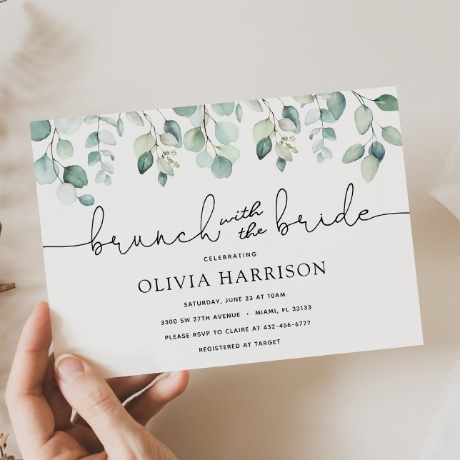 Eucalyptus Brunch with the Bride Shower Invitation (Creator Uploaded)