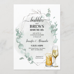 Eucalyptus Bubbles & Brews Douche Invitation