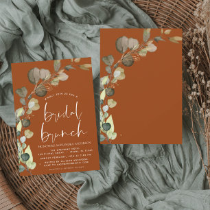 Eucalyptus Burnt Orange Bridal Brunch Shower Invitation