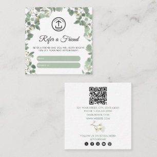Eucalyptus Business Logo Refer A Friend Referral Square Business Card