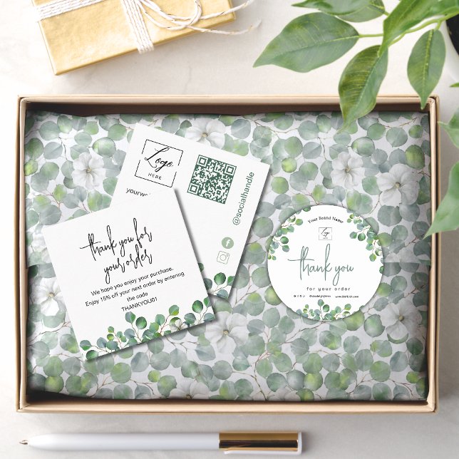 Eucalyptus Business Thank You Card Order Insert (Creator Uploaded)