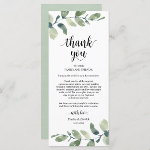 Eucalyptus Cadre Carte de remerciements