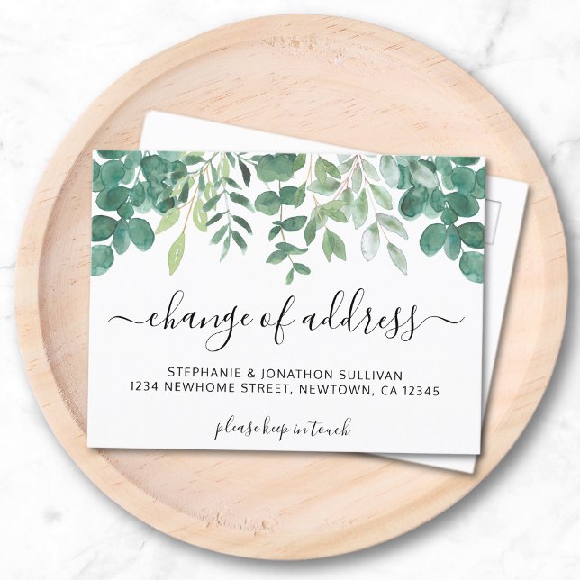 Eucalyptus Change Of Address Moving Announcement Postcard (Creator Uploaded)