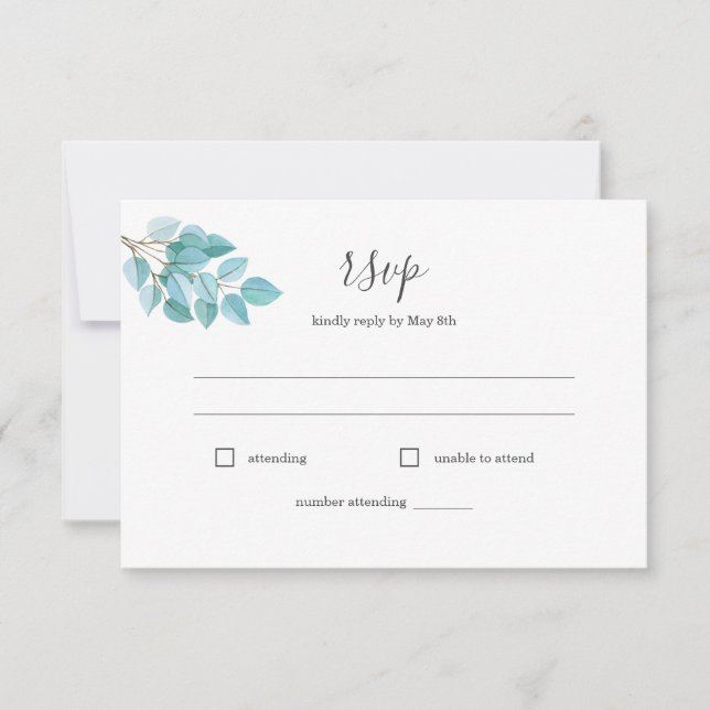Eucalyptus choix de la chanson demande RSVP carte (Devant)