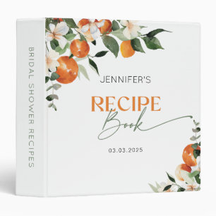 Eucalyptus citrus theme bridal shower recipe book binder