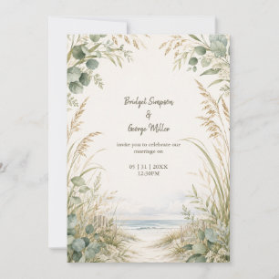 Eucalyptus Coastal cape cod destination wedding  Invitation