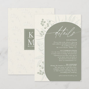 Eucalyptus Colour Tones Wedding Details Grn ID901 Enclosure Card