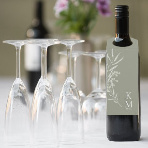 Eucalyptus Colour Tones Wedding Green2 ID901 Bottle Tag