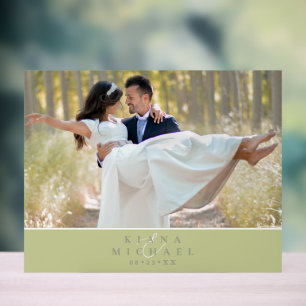 Eucalyptus Colour Tones Wedding Photo Green ID901 Acrylic Sign