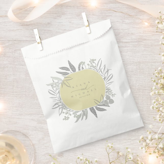 Eucalyptus Colour Tones Wreath Yellow ID901 Favour Bag (Clipped)