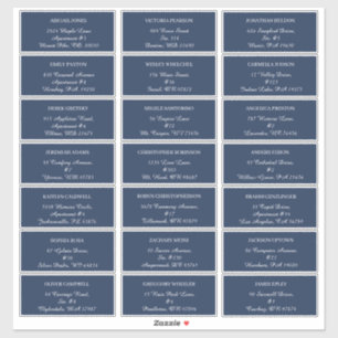 Eucalyptus Cotton   Navy guest address labels