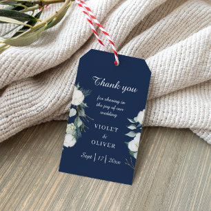 Eucalyptus Cotton   Navy Modern Wedding Gift Tags