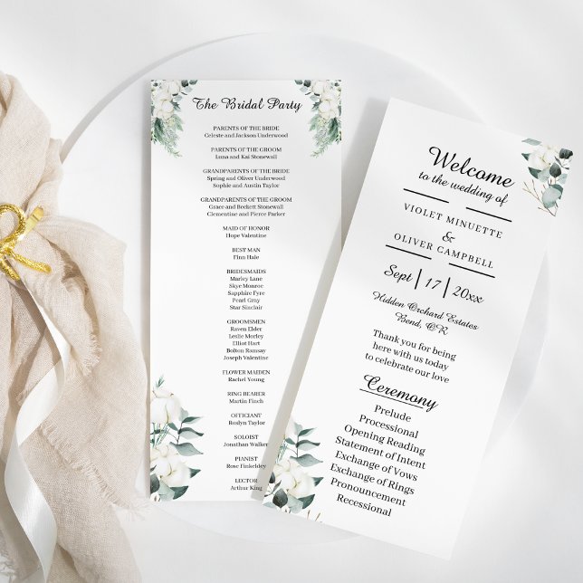 Eucalyptus Cotton | White Modern Bridal Party Flat Program (Creator Uploaded)