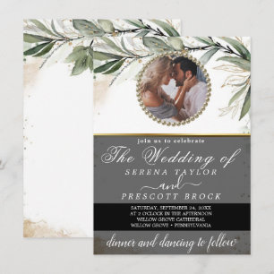 Eucalyptus Custom Photo Wedding Invitation
