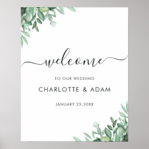 Eucalyptus Custom Photo Wedding Welcome Sign