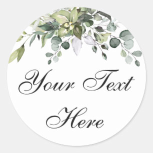 Eucalyptus Custom Text  Classic Round Sticker