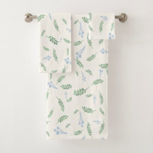 Eucalyptus & Dandelions Botanical Pattern Bath Towel Set