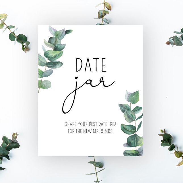 Eucalyptus date night ideas. Date jar bridal game Poster (Creator Uploaded)