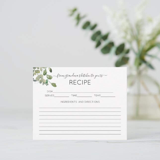 Eucalyptus de la carte de recettes de cuisine de g (Debout devant)