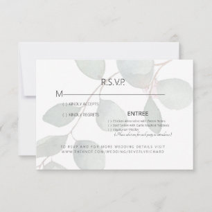 Eucalyptus Dinner Options Wedding RSVP Card