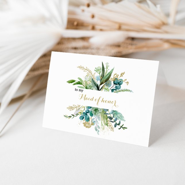 Eucalyptus d'or et vert Maid de Merci d'honneur (Créateur téléchargé)
