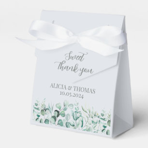 Eucalyptus Dusty Blue Botanical Wedding  Favor Box