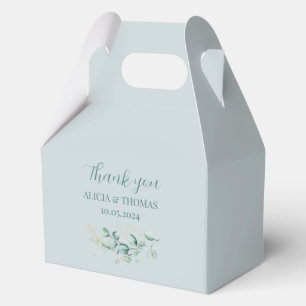 Eucalyptus Dusty Blue Botanical Wedding Favor Box