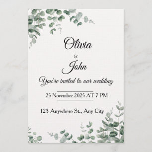 Eucalyptus Elegance Wedding Invitation