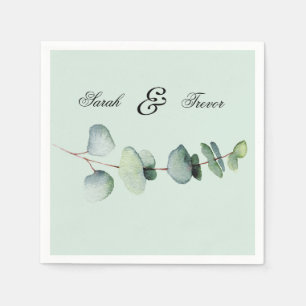 Eucalyptus Elegant Botanical Wedding Green Napkin