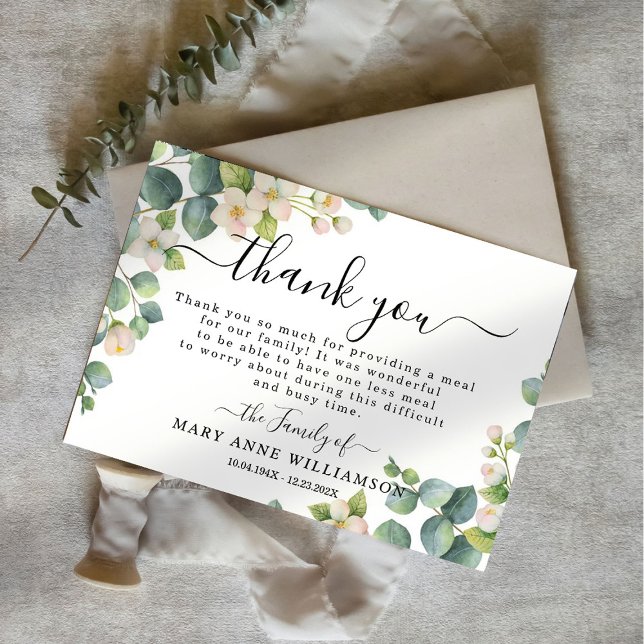 Eucalyptus Élégant Carte de remerciements alimenta (Créateur téléchargé)