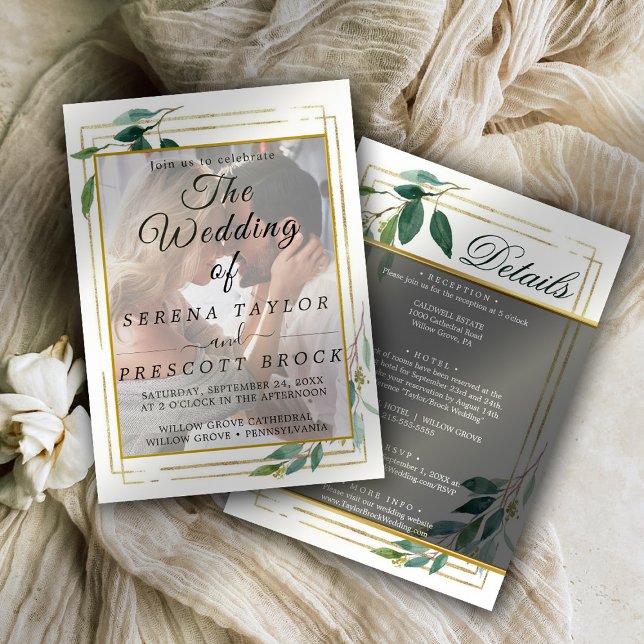 Eucalyptus Élégant Faire-part de mariage Vellum (Créateur téléchargé)
