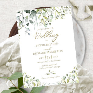 Eucalyptus Elégant Faire-part de mariage verdoyant