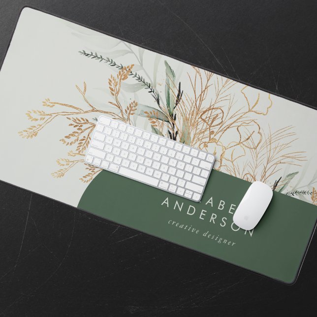 Eucalyptus Elegant Green Large Mouse Desk Mat (Creator Uploaded)