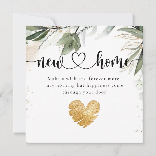 Eucalyptus Elegant New Home Housewarming Card (Front)