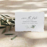Eucalyptus elegant wedding botanical save the date announcement postcard<br><div class="desc">Eucalyptus non photo budget green gold botanical etherial modern elegant wedding save the date announcement card</div>