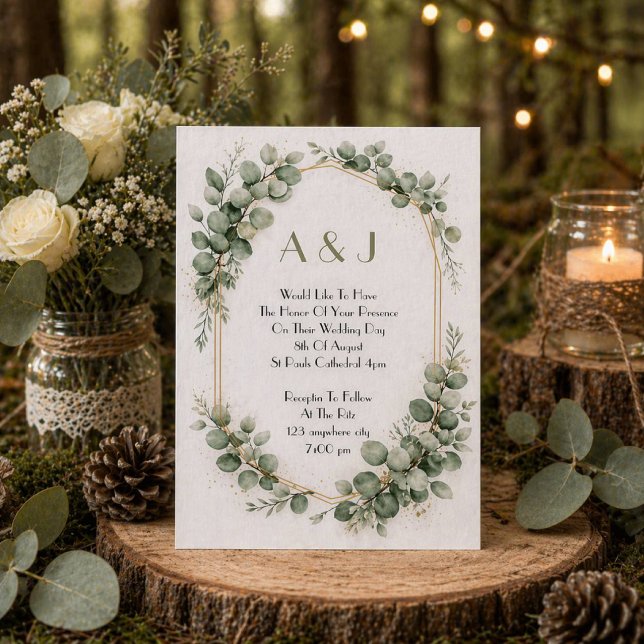 Eucalyptus elegant wedding invitation (Creator Uploaded)