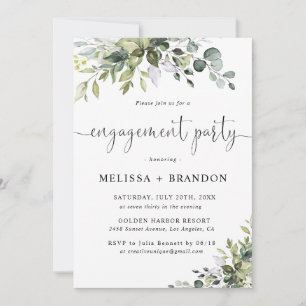 Eucalyptus Engagement Party Invitation