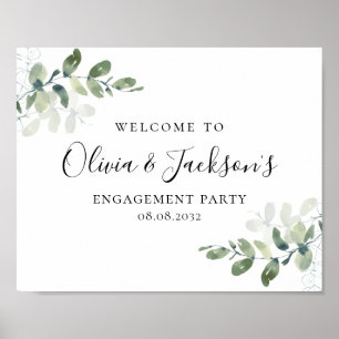 Eucalyptus Engagement Party Welcome Sign