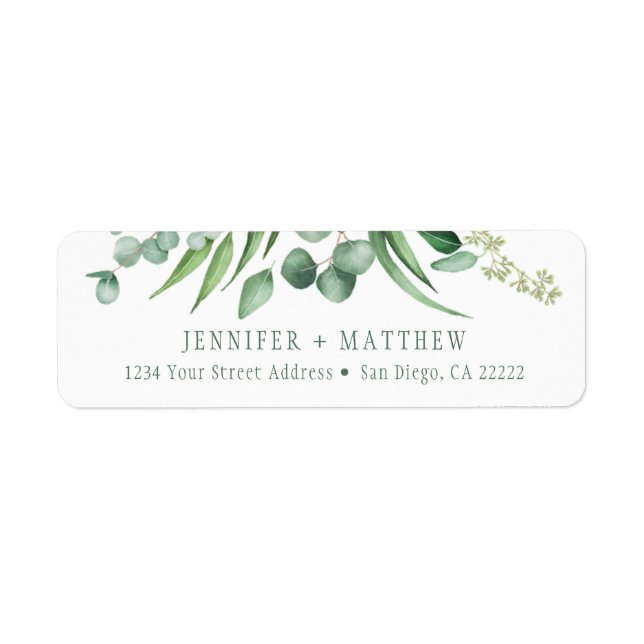 Eucalyptus Envy Botanical Adresse de retour | (Devant)