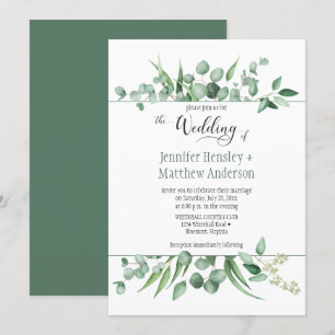 Eucalyptus Envy Framed Wedding Invitation