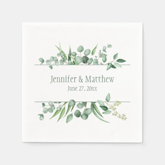 Eucalyptus Envy Reception Napkins (Front)