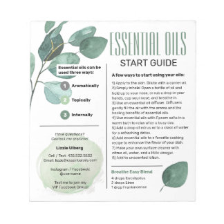 Eucalyptus Essential Oils Start Guide Notepad