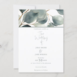 Eucalyptus Faire-part de mariage aquarelle
